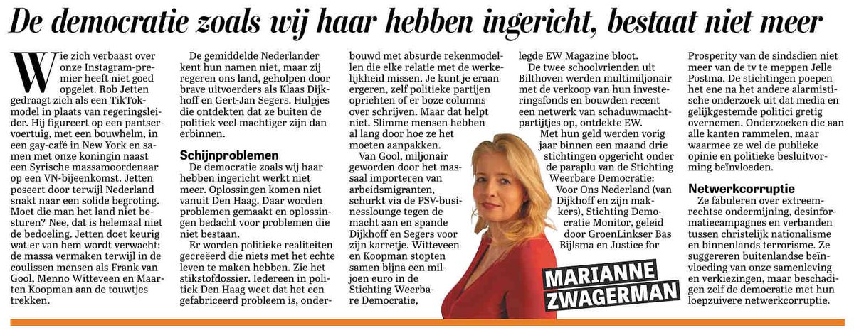 Gerard1945X's tweet photo. Nederland wordt geregeerd door Frank van Gool, Menno Witteveen en Maarten Koopman met hun hulpjes Klaas Dijkhoff en Gert-Jan Segers, die ontdekt hebben dat ze buiten de politiek machtiger zijn dan erbinnen. Deze mensen trekken aan de touwtjes van de marionet Rob Jetten. https://t.co/Fr27PSSFR6