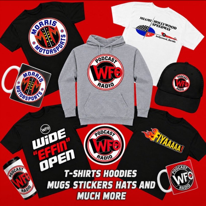 nhragal007's tweet photo. 🛑Start your day the @WFORadio way! Today T-shirts as low as $16 &amp; up to 40% off sitewide! Get your WFO, Morris Motorsports gear today! Including new retro Miami Hollywood Speedway merch! Plus much more other cool merch. #NHRA #Dragracing Check it out! ➡️ https://t.co/RbsLOoMGMn https://t.co/5KJayakPlP