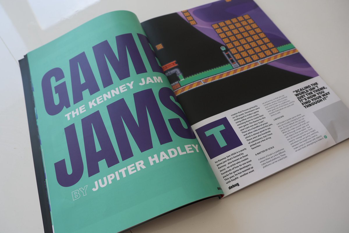 Jupiter_Hadley's tweet photo. The latest issue of @debugmagazine features my favorite games from the @KenneyNL jam! #kenneyjam #gamejam #indiegames https://t.co/vvzucMDK2R