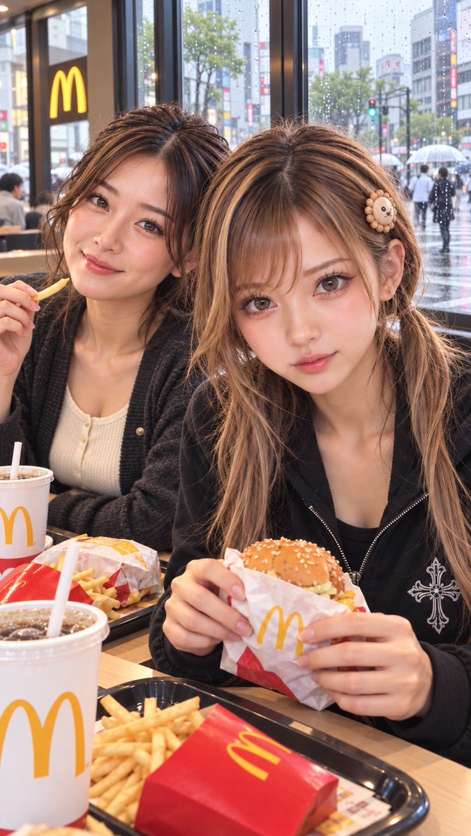 renapi430's tweet photo. お昼はりなさんとマック🍔🍟

写真の隣にいるのが、一緒に働いているりなさんです。いつも頼りになるのに、休憩中はこんなに柔らかい笑顔☺️

雨の日のランチ、いい息抜きになりました。午後のわんちゃんたちも待ってるので、そろそろ戻ります🐾

#トリマー #トリマーの日常 #お昼休憩 #マック #雨の日 https://t.co/9AHFkuerLL