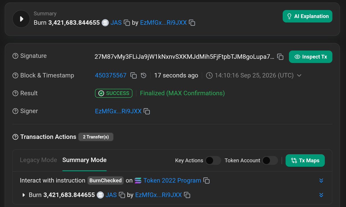 JasFarm_'s tweet photo. 27M87vMy3FLiJa9jW1kNxnvSXKMJdMih5FjFtpbTJM8goLupa7QRTTjeFb3MyzULiPfAHBjT15inSZu2XVFB7qut
We Already burn 50% from Creator reward,
We will keep Burn it until we reach our target coin Circulation.
Thanks for your support Farm
#JasFarm #GrowTogether https://t.co/5Gfbnmr4zF