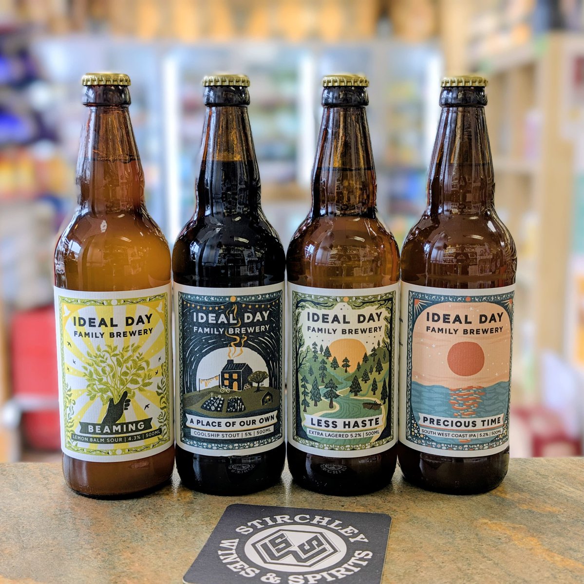StirchleyWines's tweet photo. Fresh drop from Cornwall’s @idealdaybrewery! Four farm-focused beauties in store:

​🍺 Beaming (4.3%)
🍻 A Place Of Our Own (5.0%)
🍺 Less Haste (5.2%)
🍻 Precious Time (5.2%)

​Patience, provenance &amp; proper soul.

​#VivaStirchley #ShopIndependent https://t.co/PtfsKKGD9d
