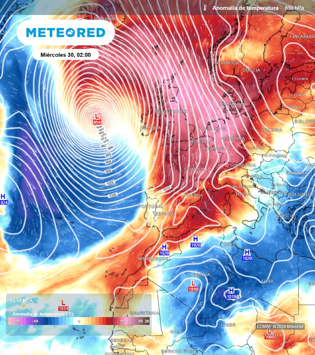 MeteoredES's tweet photo. 🌀⚔️🌡️ Una borrasca extremadamente profunda abrirá la puerta al cambio y pondrá en jaque al veranillo.

🗞️ https://t.co/kDQkgrHCzd https://t.co/wKfNenaK83