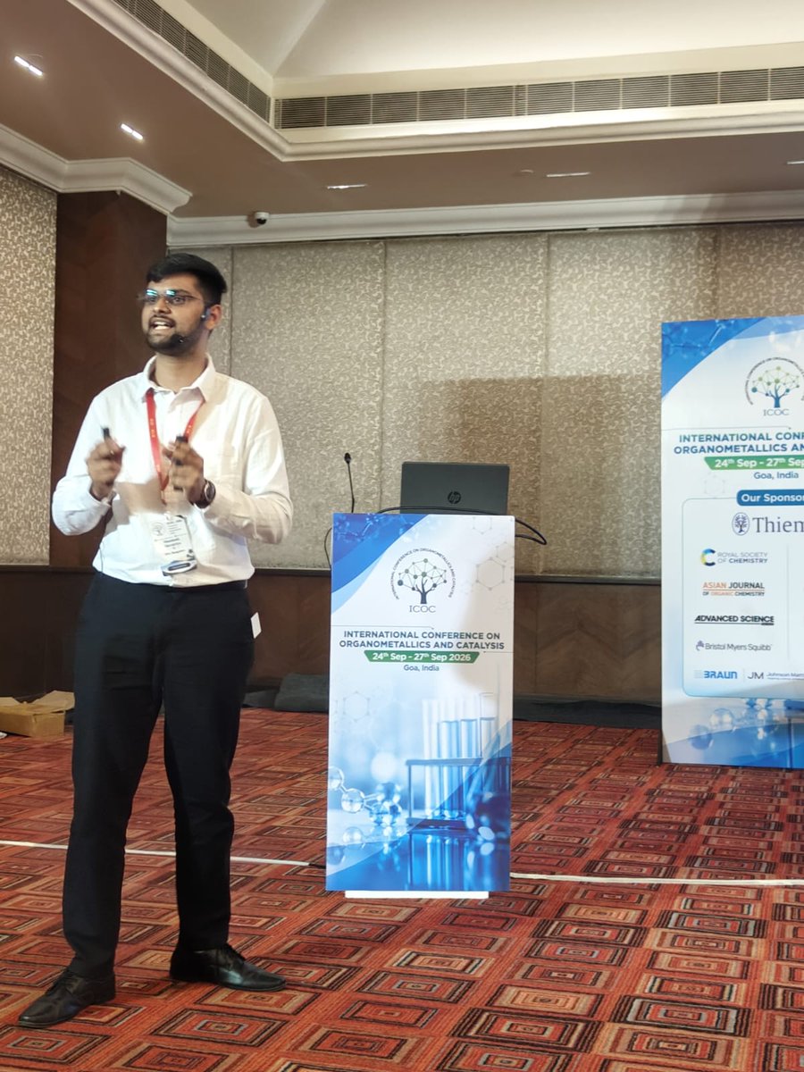 icoc_2026's tweet photo. 🔬✨Short, sharp, and packed with science! Shashank Shrotriya, Roshan Nimje, Bhabani Shankar are presenting an exciting Flash Talk at #ICOCIV2026, highlighting fascinating chemistry and innovative ideas. 🎤 https://t.co/93hKLnqi6A