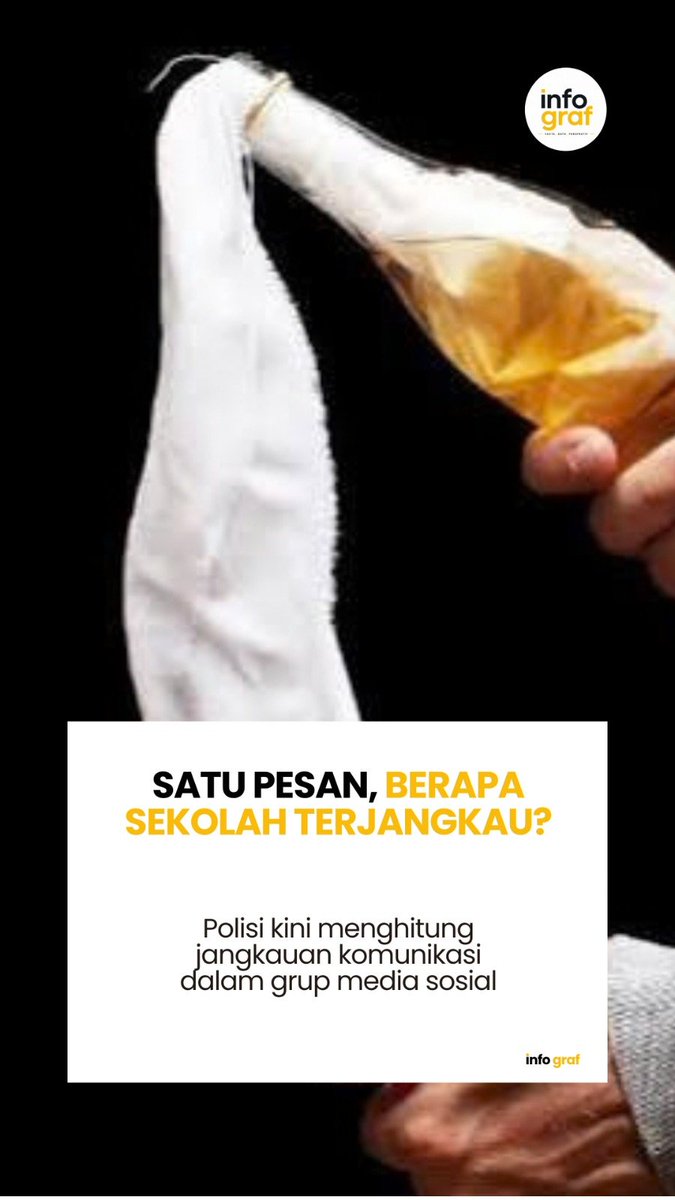 infograf_'s tweet photo. 📊 SATU PESAN, BERAPA SEKOLAH TERJANGKAU?

Polisi sedang memetakan jangkauan komunikasi dalam dugaan mobilisasi pelajar lintas sekolah di Kota Bekasi.

Angka pastinya belum diungkap. Justru rantainya yang sedang dihitung. 
#jagaindonesia https://t.co/gj4YU4PMZw