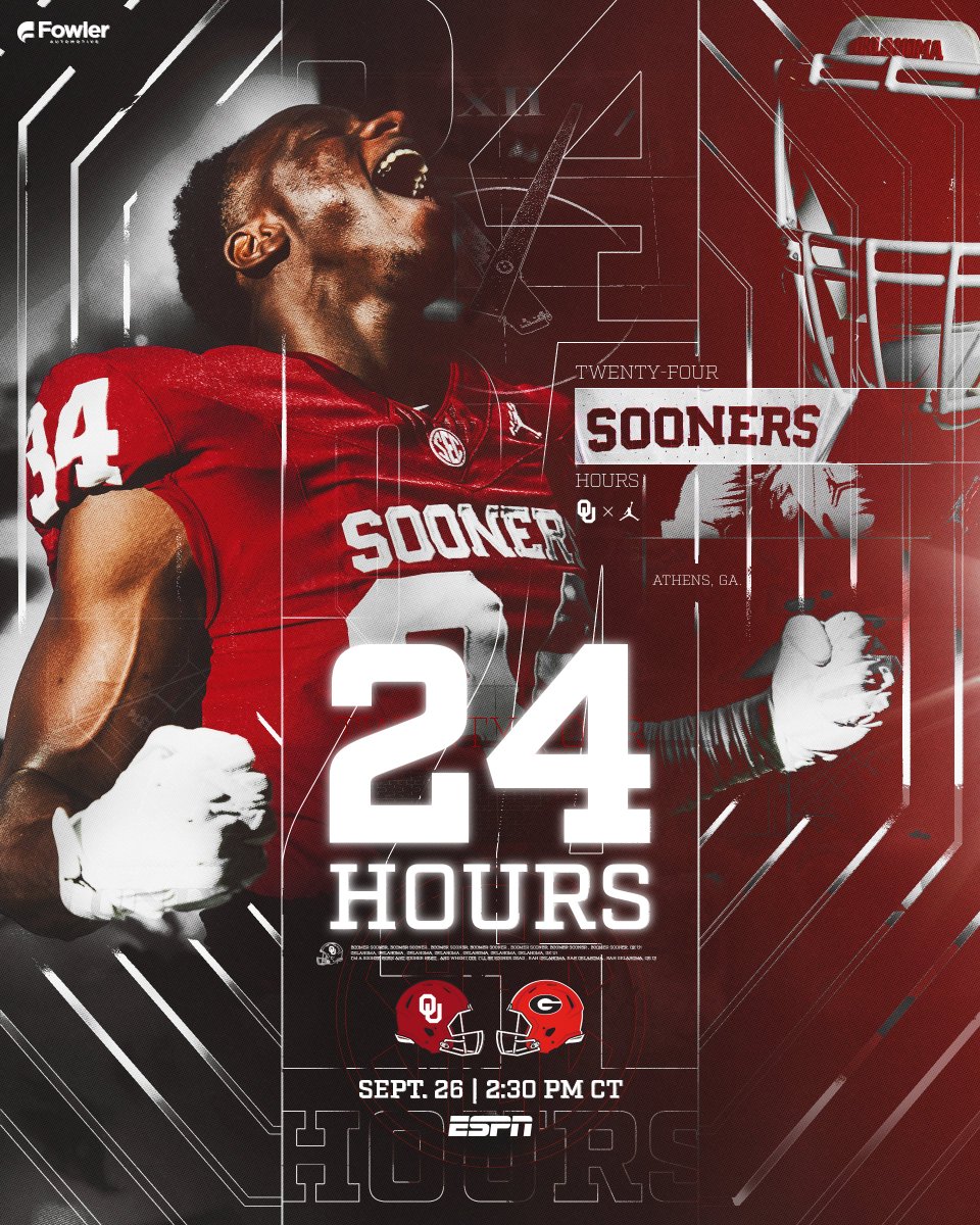OU_Football's tweet photo. 24 hours ⏳

@PjBawore | @FowlerAuto https://t.co/INwIMDD4yq