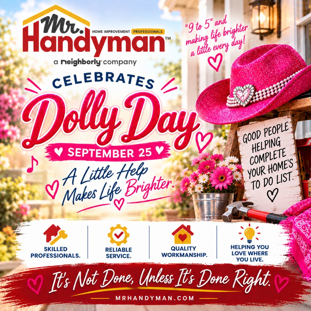 MrHandymanRich's tweet photo. Your 9-to-5 is enough work for one day. 💗🔨 This Dolly Day, let Mr. Handyman of Richmond help tackle the repairs, maintenance &amp; improvements waiting at home—with skilled professionals and quality workmanship. #DollyDay #MrHandyman https://t.co/tR6AqYqy7C