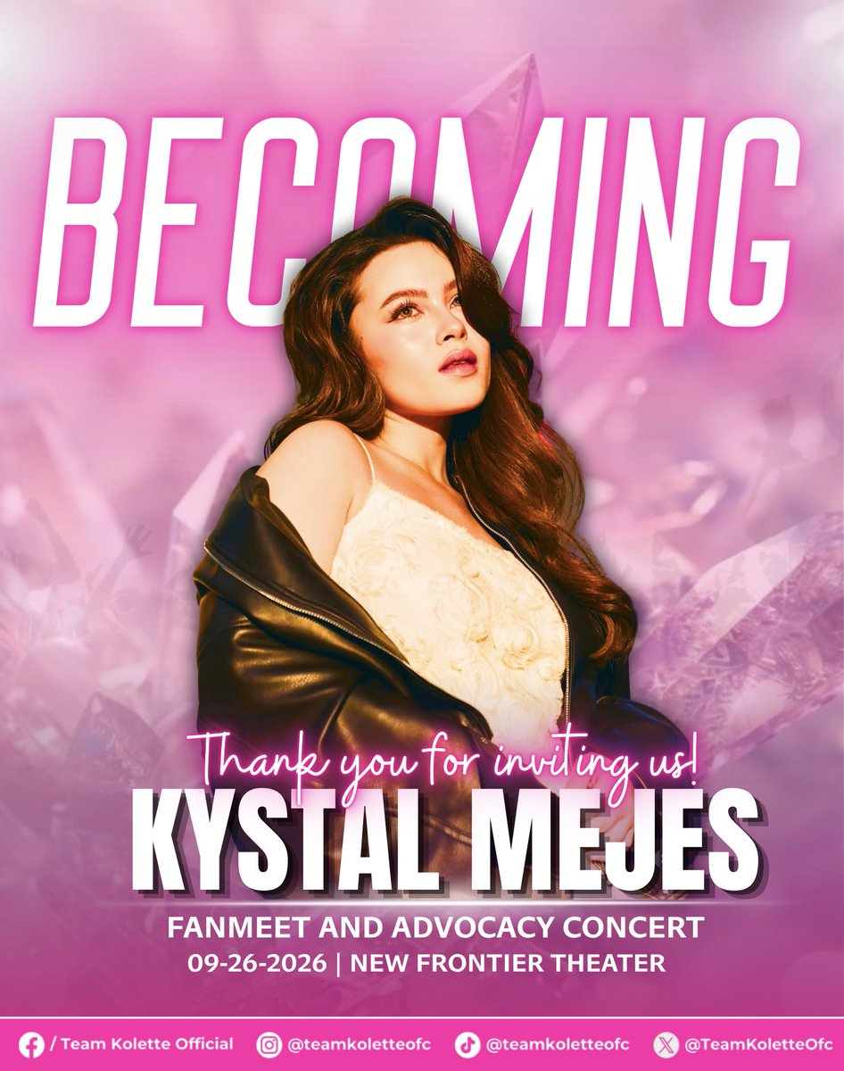 TeamKoletteOfc's tweet photo. Hello, Moonlettes! 🌙

INVITED PO TAYO!

We’re happy and grateful to be invited by @_teamkrystalofc to be part of Krystal's "BECOMING" Advocacy Concert tomorrow!

Thank you so much for inviting us and giving us the opportunity to be part of this special event. We truly appreciate the warm invitation, and we’re excited to witness Krystal showcase her talent and celebrate this meaningful milestone with her and her supporters.

Congratulations to Krystal and the entire Team Krystal Official for achieving a SOLD-OUT concert! What an amazing milestone and a beautiful testament to the love and support she continues to receive.

We’re honored to celebrate this special moment with you. 

See you tomorrow, Talians!💎