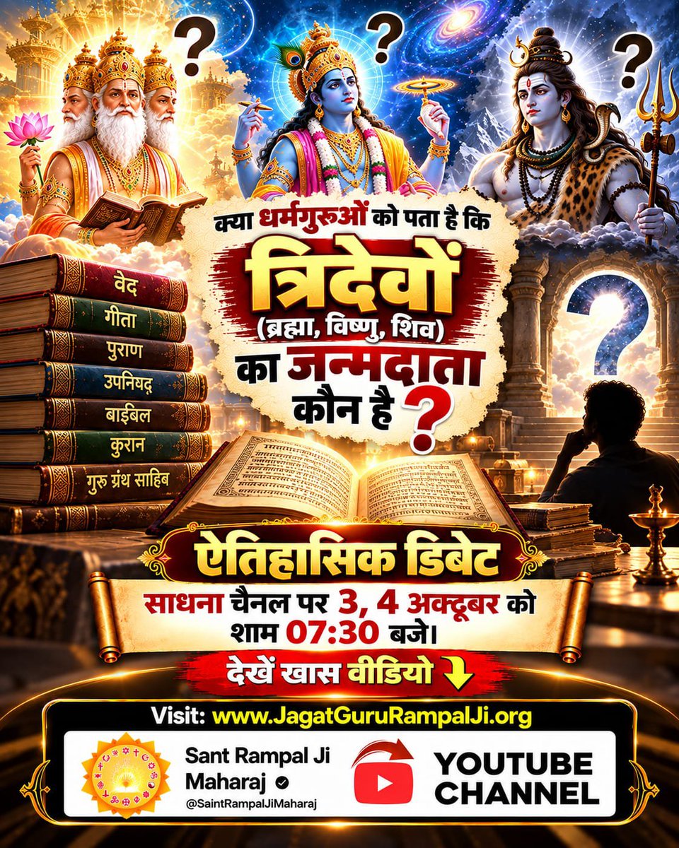 Poonamverma2014's tweet photo. #OpenChallengeBy_SantRampalJi
सृष्टि की रचना किसने और कैसे की?
डिबेट की शुरुआत में सबसे पहला पक्ष सृष्टि उत्पत्ति का प्रमाण सहित रखा जाएगा।
देखें खास वीडियो "शास्त्रार्थ का शंखनाद" Sant Rampal Ji Maharaj YouTube Channel पर।
शास्त्रार्थ का शंखनाद https://t.co/Jws7zydieI