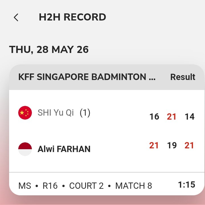 Dermanto_S's tweet photo. @Ivanien11 @syaafiqh Ini head to head Alwi vs Shi Yu Qi. Lihat siapa yang nangis. https://t.co/DqxWanKk45