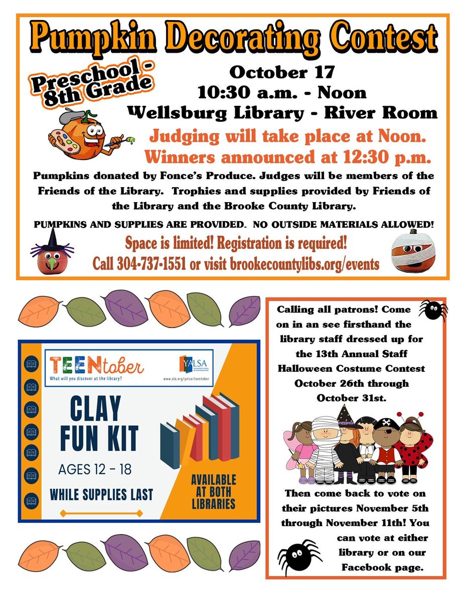 BrookePublic's tweet photo. October 2026 Newsletter
To register for programs online, visit https://t.co/4Geu9AfwRB
To see what you can do &/or access with your library card from the comforts of your home, visit https://t.co/e3B4A7WeKY
#WVLibraryProgramsRock
#liveuniteduov
#SaveTheDates
#LibrariesRock
1/6 https://t.co/sPXV7furiK