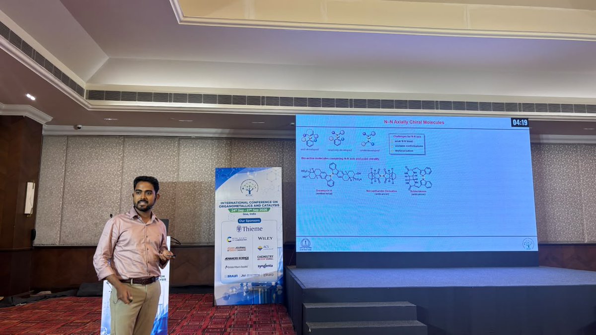 icoc_2026's tweet photo. 🔬✨Short, sharp, and packed with science! Shashank Shrotriya, Roshan Nimje, Bhabani Shankar are presenting an exciting Flash Talk at #ICOCIV2026, highlighting fascinating chemistry and innovative ideas. 🎤 https://t.co/93hKLnqi6A