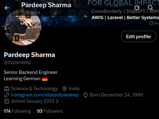 itzpardeep's tweet photo. Almost at 100 followers! 🎉

Genuinely thankful for everyone who’s been following along, reading, and engaging. Growing organically means a lot, and I appreciate every single one of you being part of the journey.

Onward! 🚀 https://t.co/GNZQk80n2X