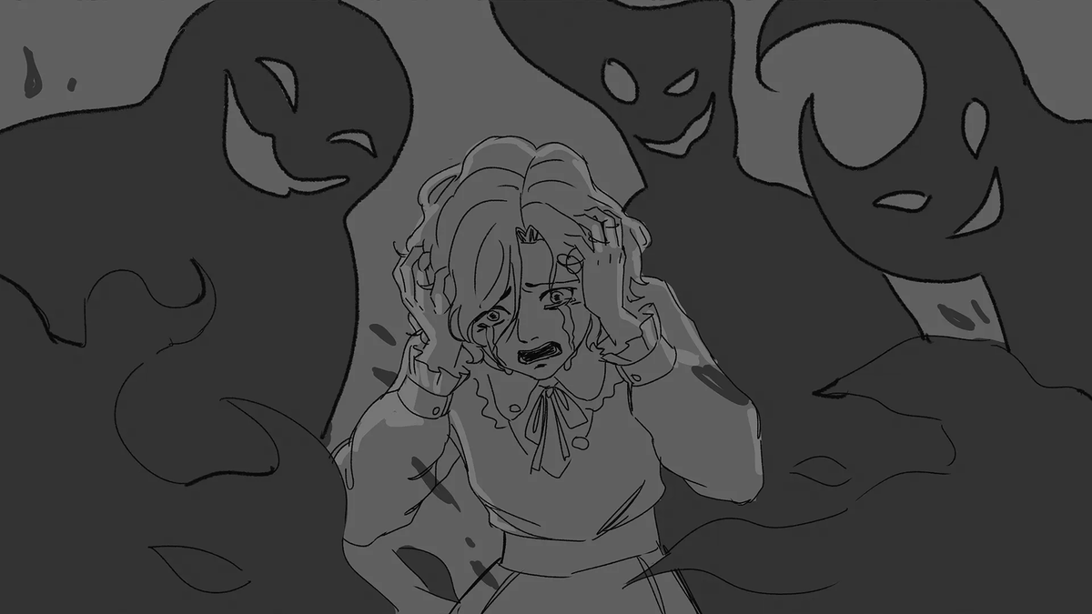 AVAKAVA_TEAM's tweet photo. Sharing our visual novel progress |  Day 12  

Pain from a blow passes once the body mends.  

Pain from words never knows where the wound ends. 

It settles in memory and becomes part of who we are.

#gamedev #indiedev #VisualNovel #horror https://t.co/MMDCUP4hxH