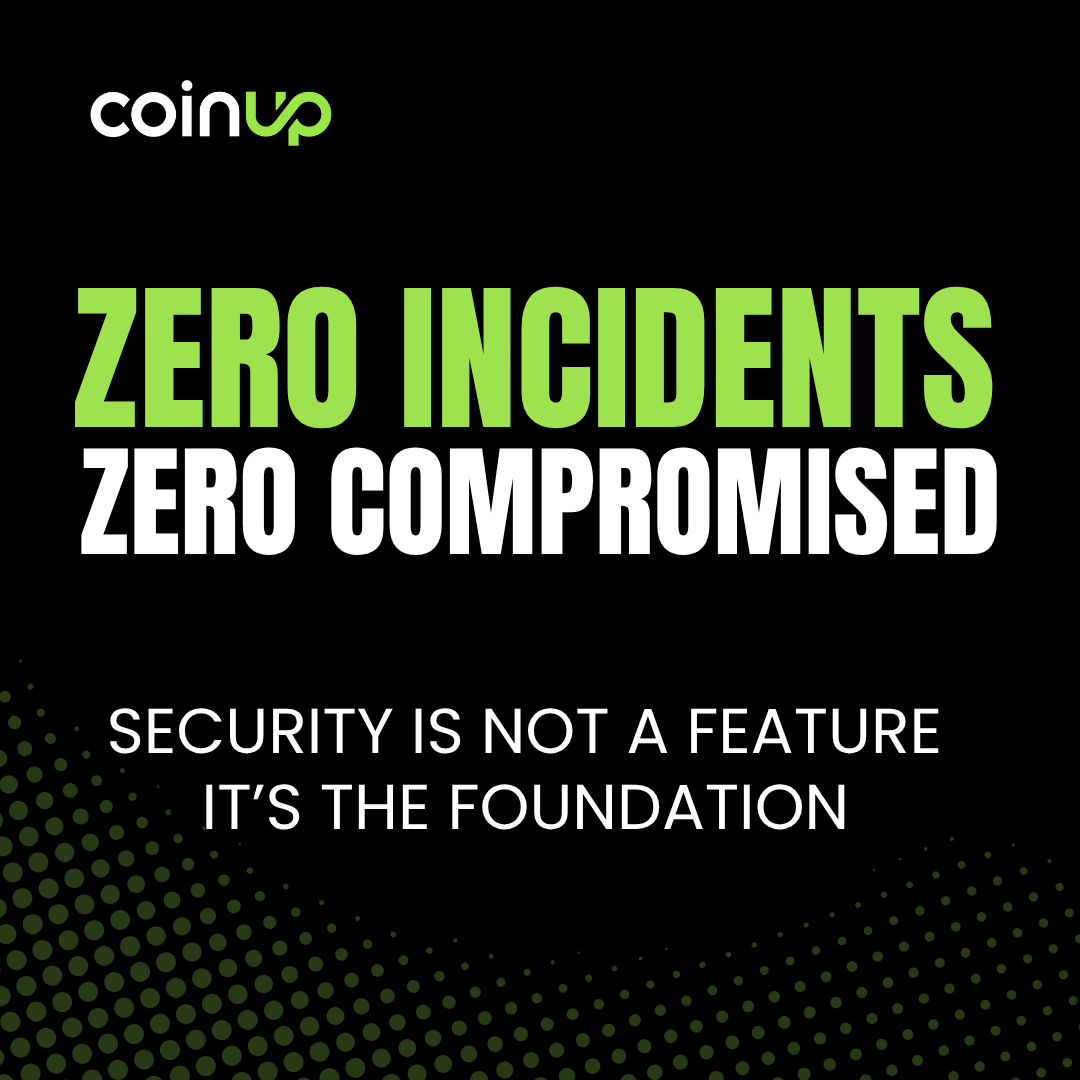 CoinUpOfficials's tweet photo. Security isn’t proven by words. It’s proven over time.  

Since day 1, CoinUp has maintained a record of  ZERO major security incidents, backed by continuous risk monitoring, robust security measures, and a commitment to protecting user assets.  

Because in crypto, security isn’t just a feature. It’s the foundation.  

Zero incidents. Zero compromise. 💚