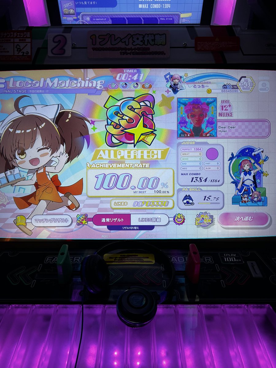 Tochi_Chis's tweet photo. デアデア久しぶりにAPでた
ずっと最後の3本ホールドでリズム刻むやつのところで巻き込んでコンボ切れてた

サテライトは突然終わったw

遊んでくれた方々ありがとうございました！ https://t.co/pqFhTUVCp7