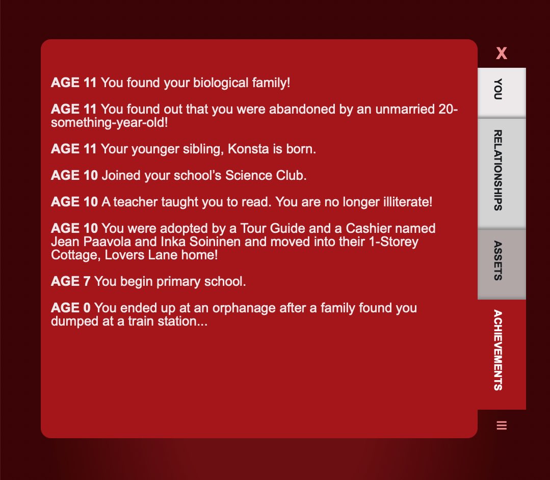 luckitlife's tweet photo. To those who asked for this, the Orphanage update is up!
PlayThisLife: https://t.co/N1qhtDSXOB
#orphan #lifesimulationgame #roleplay #mobilegame #bitlife #virtuallife #sims #playthislife #lifesim https://t.co/Yz2m0muNrx
