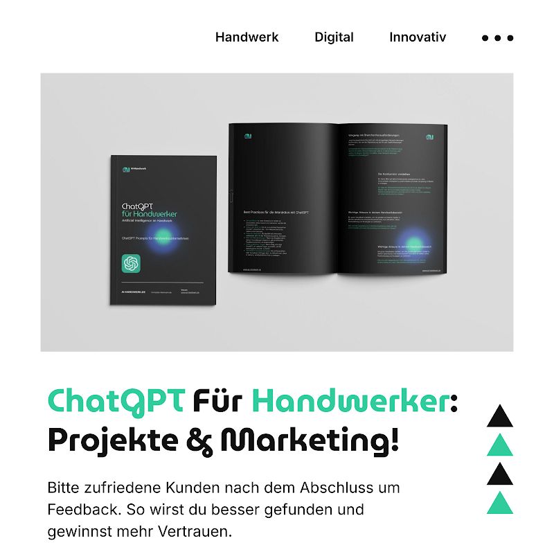 AIHandwerk's tweet photo. Gewinne mehr Aufträge mit aktuellen Google-Bewertungen: Bitte zufriedene Kunden direkt nach Abschluss um Feedback. So stärkst du dein Vertrauen und wirst besser gefunden. Starte heute! #Handwerk #DigitalesHandwerk
https://t.co/Cw6F0vXidt https://t.co/bkQht2uXXu