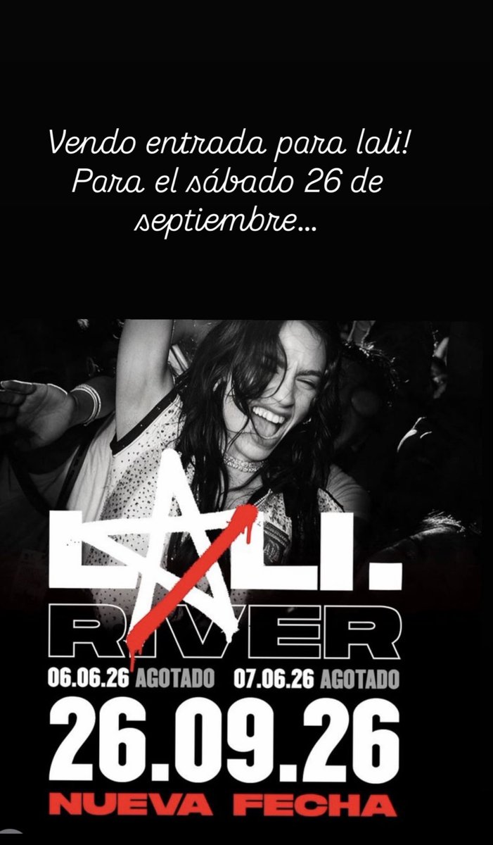 rominatejeda5's tweet photo. Vendo 2 entradas para @lalioficial 
Campo general, día 26 de septiembre!!!! 
#lali #entradas #recital https://t.co/oRW9oDi355
