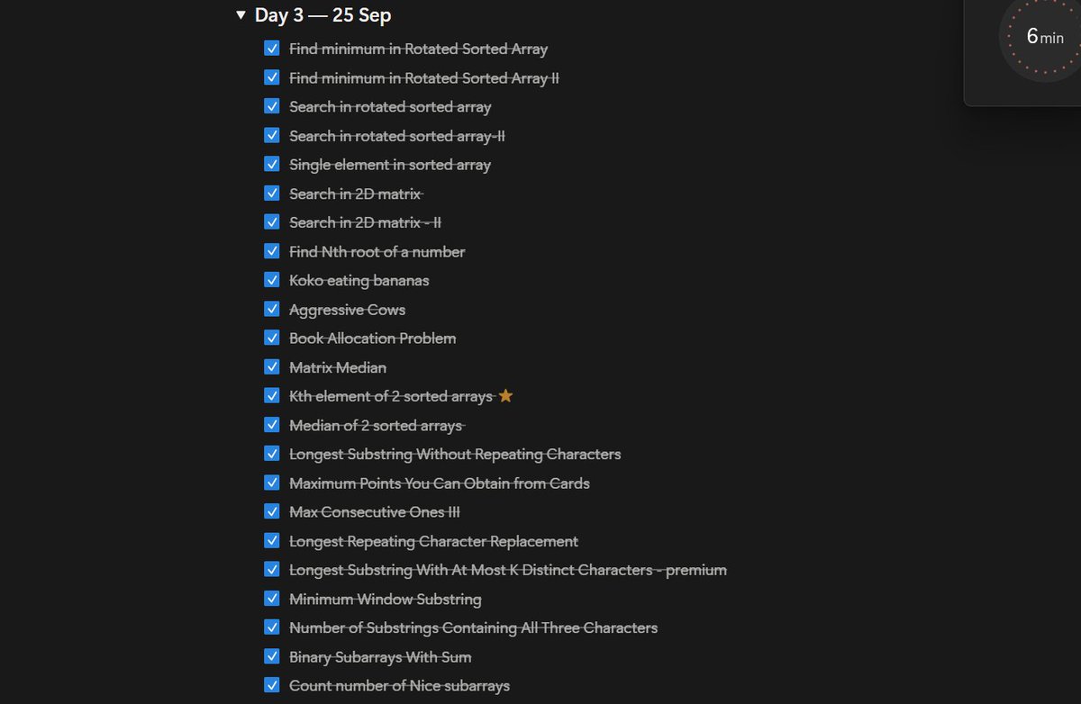 undefined_devv's tweet photo. so yeah, it's day 3 check of revising DSA, and today was all about binary search + sliding window.

The goal isn’t to solve more problems.
It’s to make the patterns impossible to forget.
Consistency > intensity.

#DSA #consistency #TechTrends https://t.co/jI6Xdynlam
