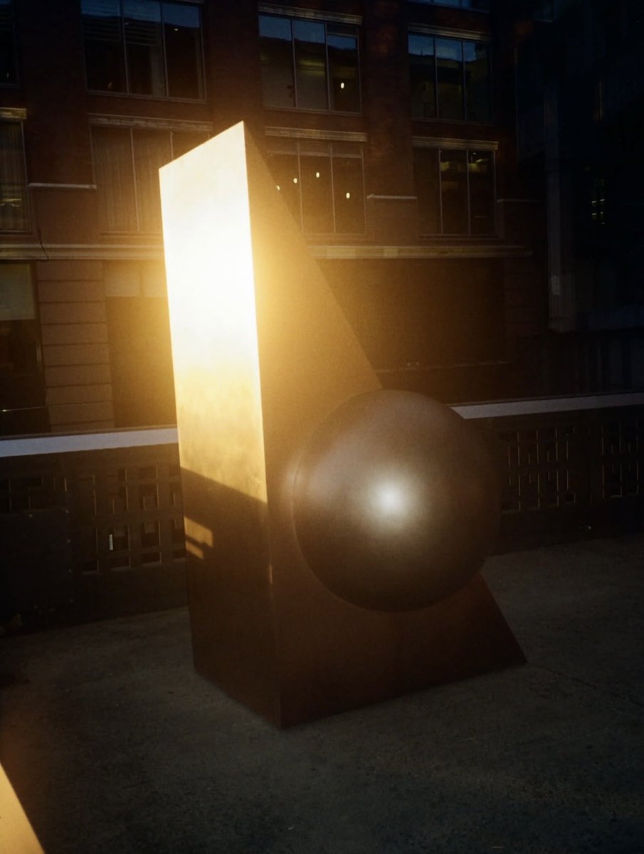 solangehourly's tweet photo. “she who looks to the light, no man can shadow” (2026) by Solange Knowles 

copper, plywood, stainless steel https://t.co/4G1bILZovT