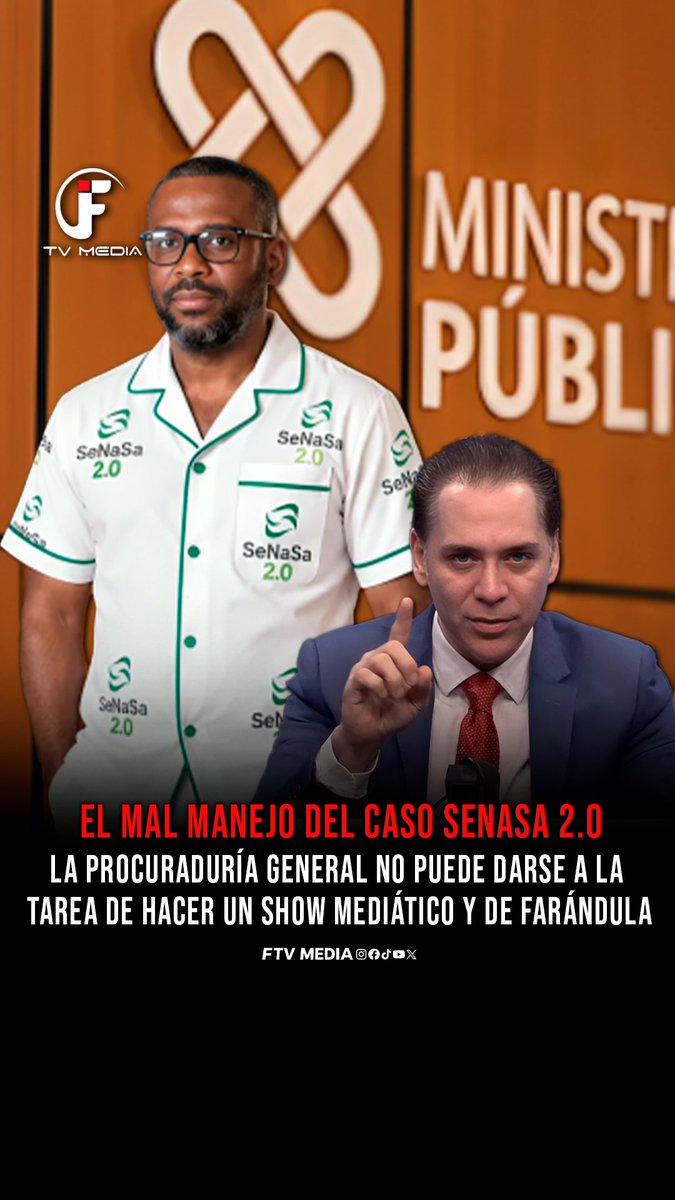 FTVMEDIASTI's tweet photo. 🚨Crece el rechazo al manejo del Ministerio Público tras el estallido del caso SeNaSa 2.0. Críticos denuncian que mientras se pierden casos en tribunales y se recurre a publicaciones informales, millones de dominicanos sufren el colapso del seguro de salud estatal.

#SeNaSa2 #RD https://t.co/Qm01k2frcW