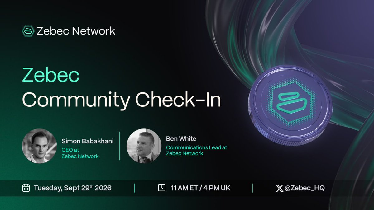 Zebec_HQ's tweet photo. More products. More integrations. More enterprises using Zebec. Q4 is right around the corner.

🎙️ Join us Tuesday at 11 AM ET / 4 PM UK for our Community Check-In. 

We’ll recap Q3’s biggest milestones and share our outlook for Q4 and the rest of 2026. https://t.co/TMYq3cIJts