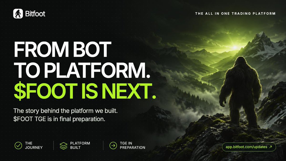 BitfootBot's tweet photo. THE PART YOU’VE BEEN WAITING FOR 🔆👣

Through every milestone, you’ve asked: when is $FOOT launching? The wait has been longer than planned. Here’s what we built along the way. https://t.co/KJaYzWscLU