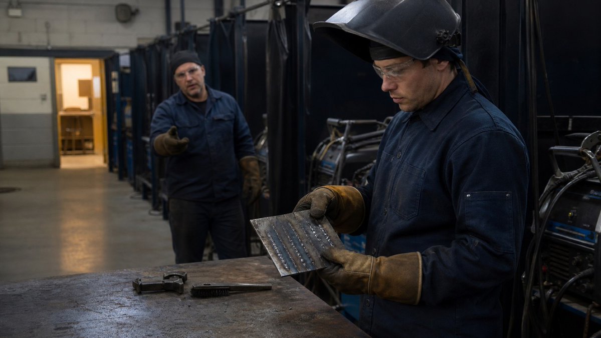 jeffrcampb48920's tweet photo. Nobody starts with a perfect bead. The first weeks of welding school build hand control, safety habits, observation skills, and confidence through practice and feedback. https://t.co/gATcgHUKKO