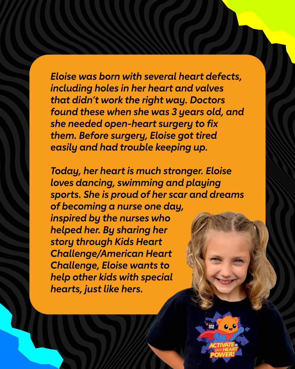 KidsHeartChall's tweet photo. ✨ Youth Ambassador Spotlight: Eloise ✨ 

Eloise was born with multiple congenital heart defects that weren't discovered until she was 3 years old.  As a Youth Heart Ambassador, Eloise is sharing her story to help other children with special hearts know they're not alone. https://t.co/TXVRiZuqSD