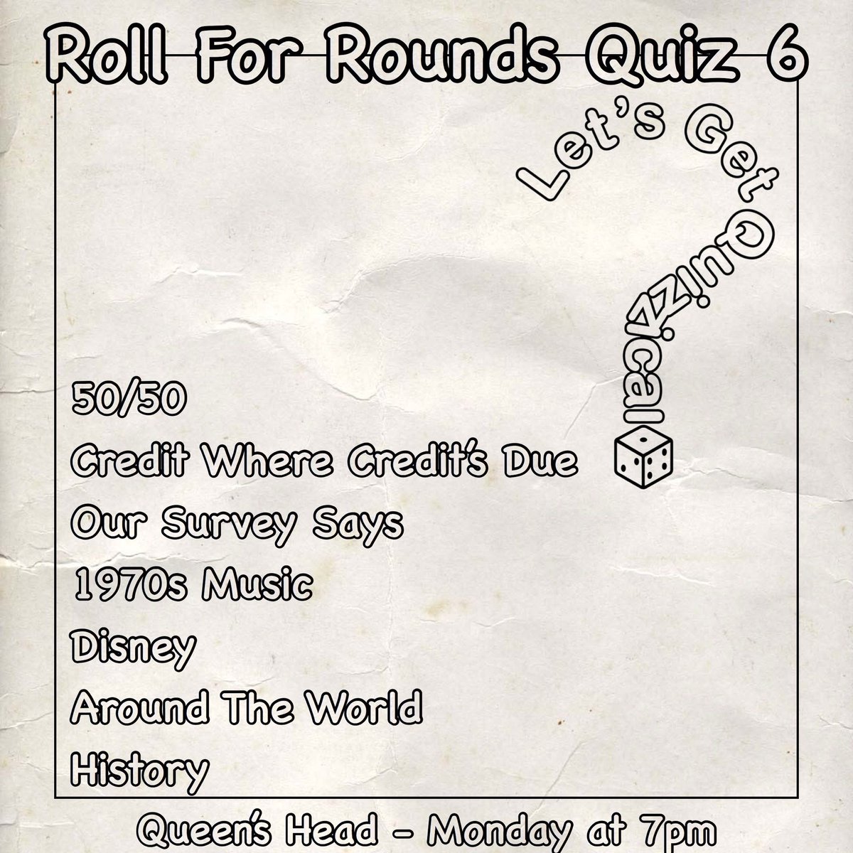 QuizzicalQuiz's tweet photo. Join us on Monday at the #QueensHead in #Easton, Bristol for our next #QuizNight! 7pm start for our #RollForRounds #Quiz with great prizes to be won https://t.co/VmSUs44R8l