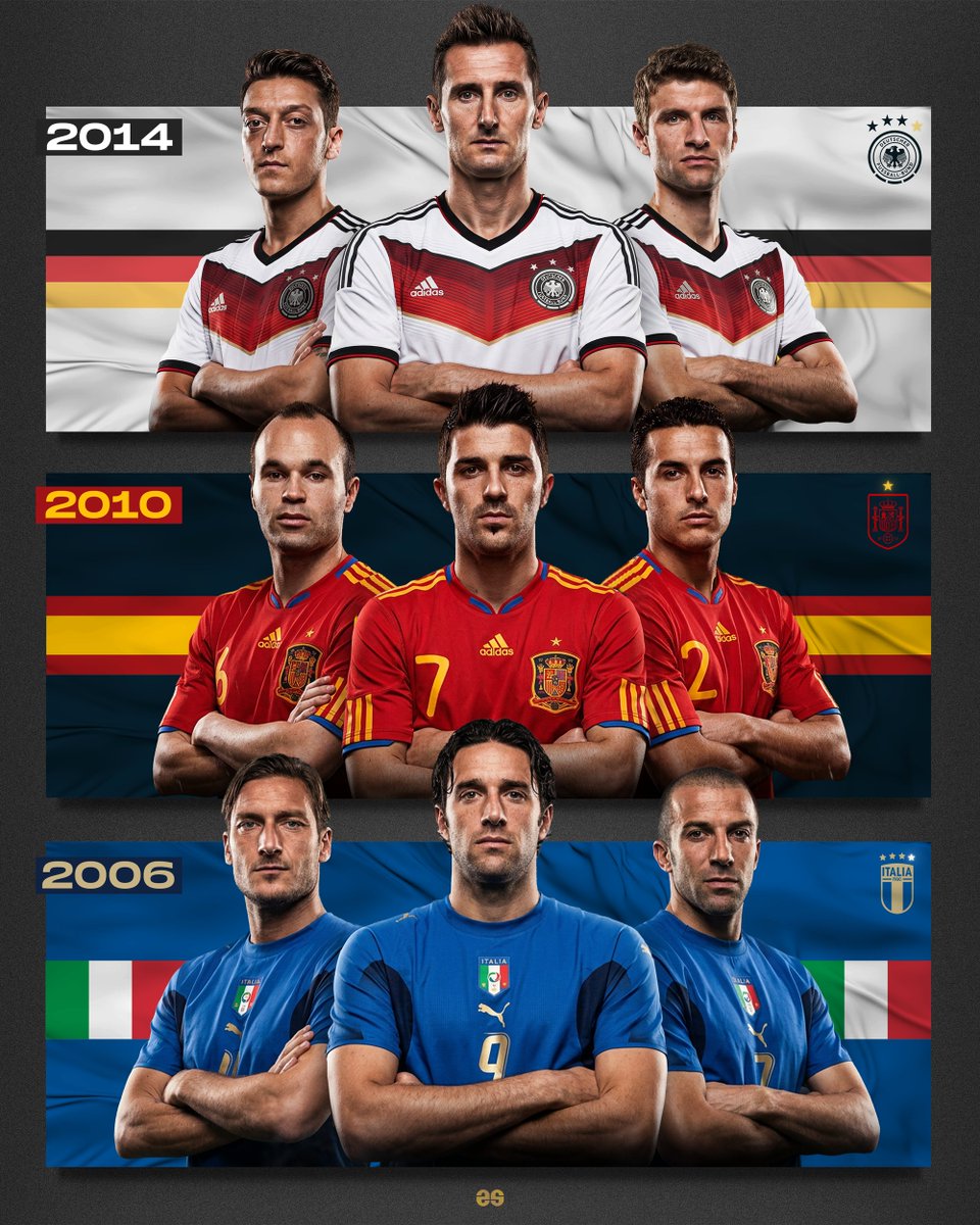 EmilioSansolini's tweet photo. The last World Cup winners’ trios. 🏆 Which one would you pick? https://t.co/P0sG0dYg5l