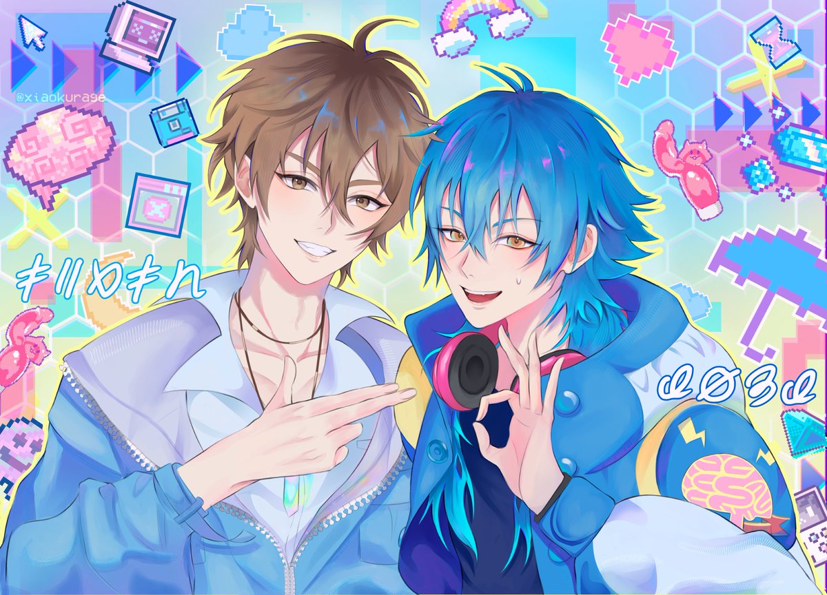 xiaokurage's tweet photo. yaoi jesus &amp; his apostle 🐯🧠💙

#NUCarnival #dmmd https://t.co/C6XdoFvurE
