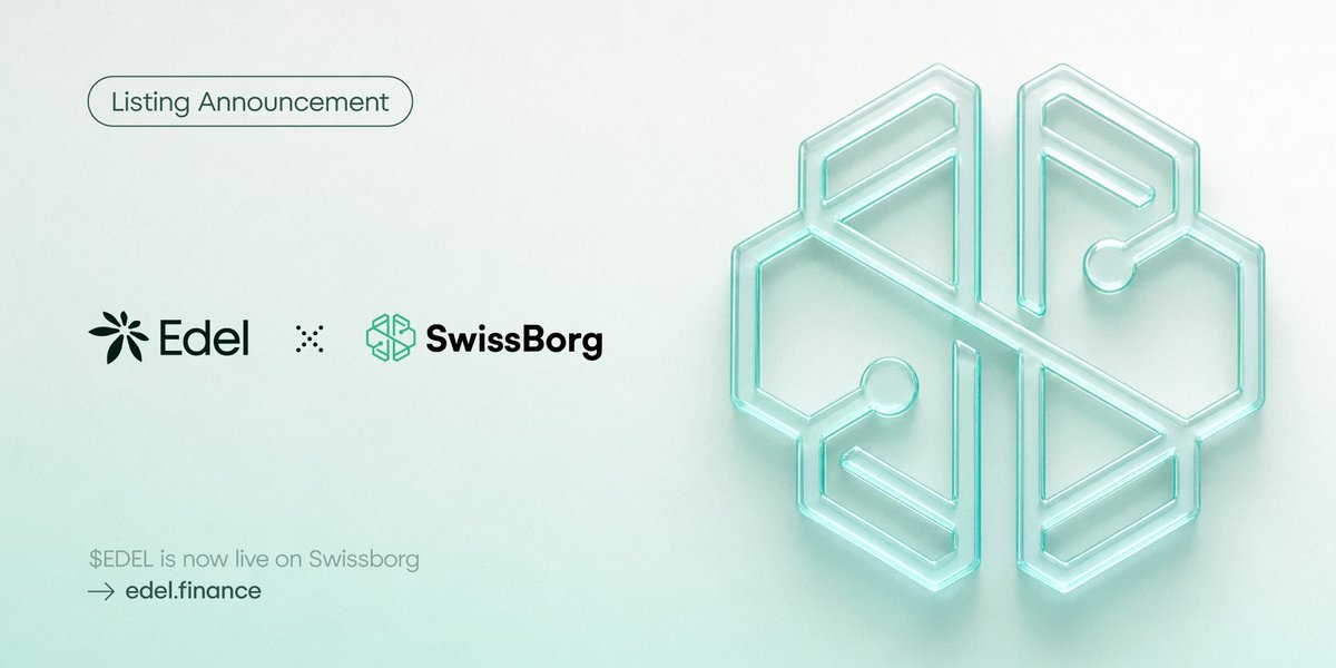 edeldotfinance's tweet photo. base:0xfb31f85a8367210b2e4ed2360d2da9dc2d2ccc95 is now listed @swissborg 🇨🇭 bringing it to nearly 1 million users across 47 countries. 

SwissBorg is a MiCA-authorised crypto wealth platform with over $1.3B in user assets and onboarding for retail and corporate clients across twelve fiat currencies.

With EDEL now available there, one tap gives a SwissBorg client instant access straight from any of the cryptos they already hold.

A regulated wealth platform treating $EDEL as something worth listing.

That's what this is.