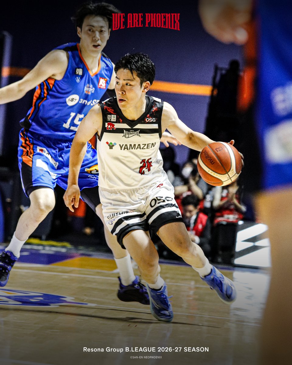 NEO_PHOENIX's tweet photo. 【試合結果】

りそなグループ B.LEAGUE 2026-27 B.LEAGUE PREMIER リーグ戦　

2026年9月25日（金）
#茨城ロボッツ戦

三遠 90-82 茨城
1Q　22‐21
2Q　27‐17
3Q　25‐21
4Q　16‐23

B.LEAGUE PREMIERでの初陣を全員で戦い抜き
勝利で飾ることができました👏

苦しい場面で選手の背中を押してくださったのはアウェーとは思えないブースターのみなさまの声援です！

27日も必ず勝って開幕２連勝できるよう頑張りますので引き続きご声援、よろしくお願いいたします🔥

#りそなグループ
#Bリーグ
#三遠ネオフェニックス
