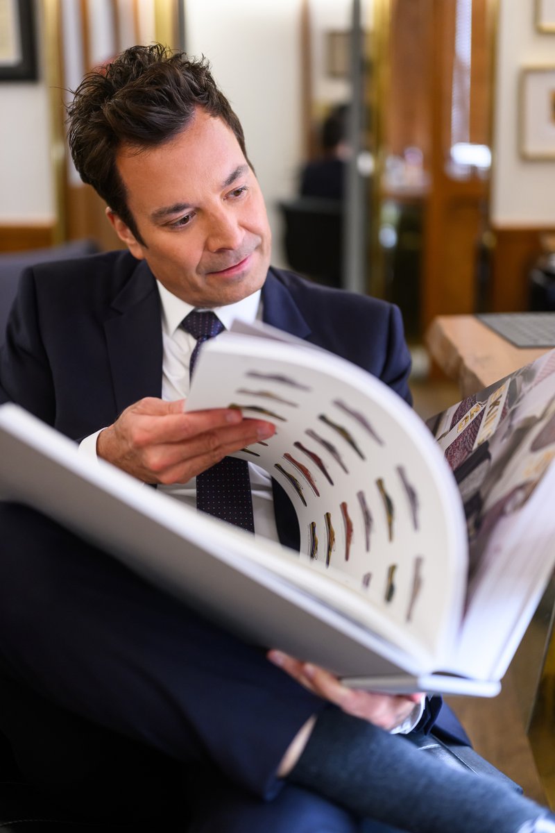 jimmyfallon's tweet photo. This @KITH book of art is a great reminder of how talented you are @RonnieFieg. Congrats on all the success, my friend. Here’s to many more years. 👟📚 https://t.co/e2on1Vbc3V