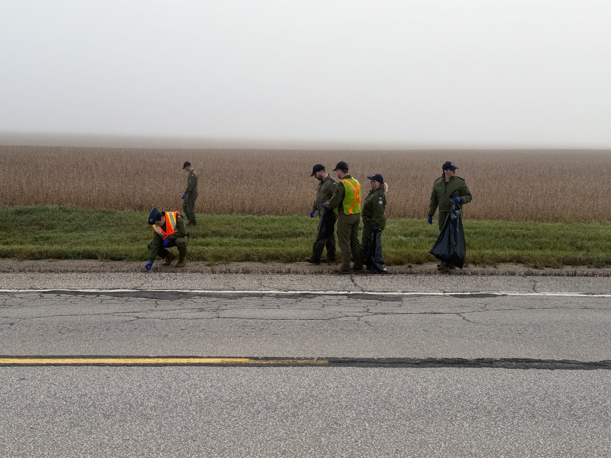 SouthportMB's tweet photo. Keeping Southport clean and safe!
Military students from 3CFFTS & KF Aerospace took part in a FOD Walk this morning, collecting debris along Southport and the highway to help reduce hazards to aircraft.
Thank you for helping keep Southport ready for flight! #Southport #FODWalk https://t.co/Y1LRTkv0YF