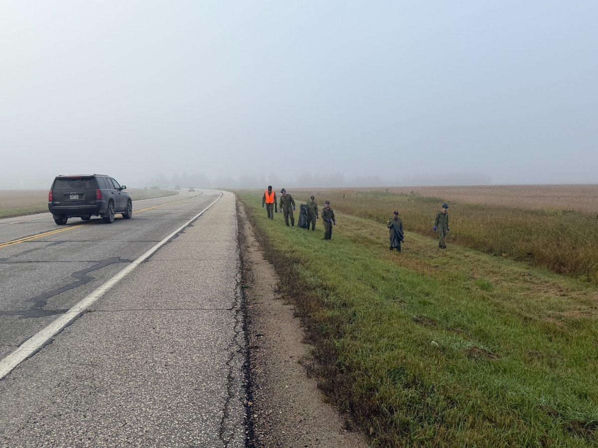 SouthportMB's tweet photo. Keeping Southport clean and safe!
Military students from 3CFFTS & KF Aerospace took part in a FOD Walk this morning, collecting debris along Southport and the highway to help reduce hazards to aircraft.
Thank you for helping keep Southport ready for flight! #Southport #FODWalk https://t.co/Y1LRTkv0YF