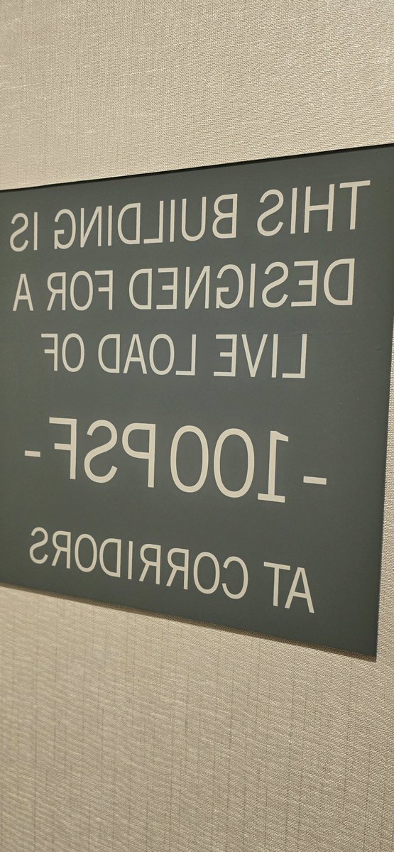 ramoscarlors's tweet photo. This sign was posted in my hotel. Anybody else been in buildings with the design live load posted? https://t.co/3xZMXBpvYX