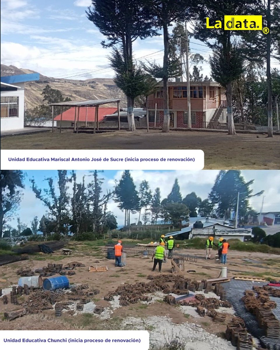 ladataec's tweet photo. #Tendencia El Gobierno de Noboa invirtió más de USD 600 mil para modernizar la infraestructura de tres instituciones educativas en Chimborazo

El Gobierno Nacional, a través del Ministerio de Educación, Deporte y Cultura, invirtió más de USD 600 mil para iniciar la transformación de la infraestructura educativa en las unidades educativas Chunchi, Mariscal Antonio José de Sucre y Costa Urco, ubicadas en los cantones Alausí y Chunchi de la provincia de Chimborazo. 

Esta obra, formalizada mediante la colocación de la primera piedra el 24 de septiembre de 2026, contempla la construcción de aulas, baterías sanitarias y juegos infantiles con el propósito de beneficiar de manera directa a 1.908 estudiantes y garantizarles condiciones adecuadas, dignas y seguras para su formación integral.  

@ladataec 👈

#ladata #TendenciaPolítica #Ecuador #Educación