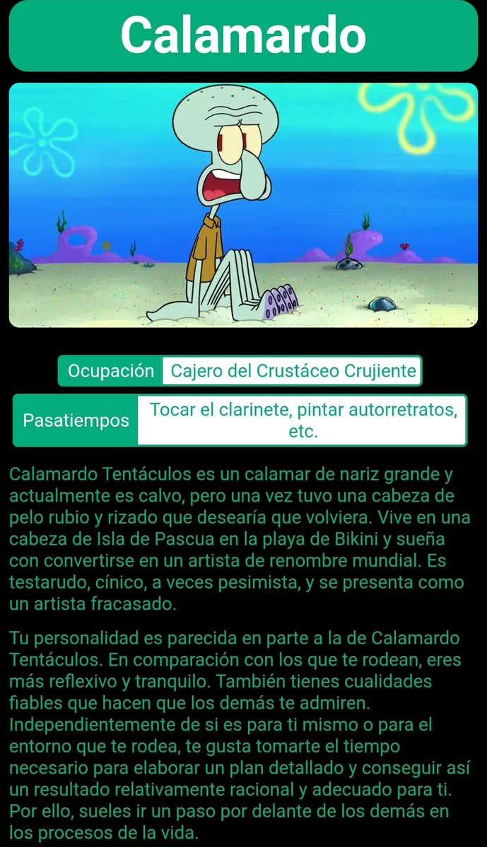 krustyact's tweet photo. Mientras el jefe 🫧 viene, les dejo un test divertido ¡Citen sus resultados! Yo les dejo el mío (si me ofendí)

https://t.co/IJgAi1rSq5

-🐳 https://t.co/iYjBKVFOsU