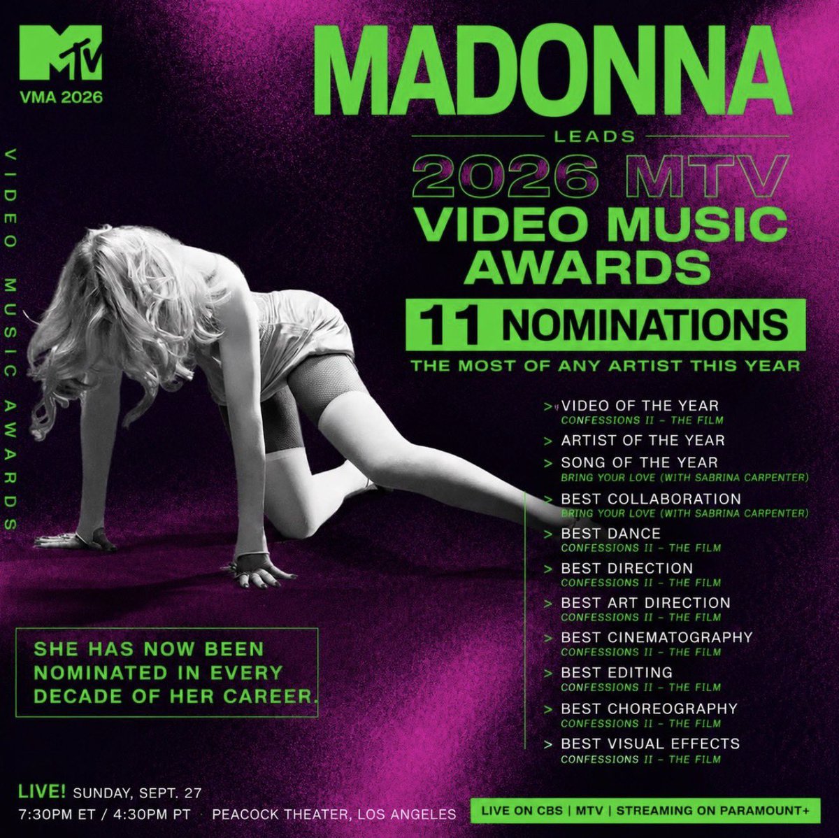 Madonna_Chart's tweet photo. It's POWER HOUR!

— Your vote counts for double. 

Vote for Madonna in the #VMAS!

VOTE HERE: https://t.co/YxQUixch2h https://t.co/pjDqLOQvDX