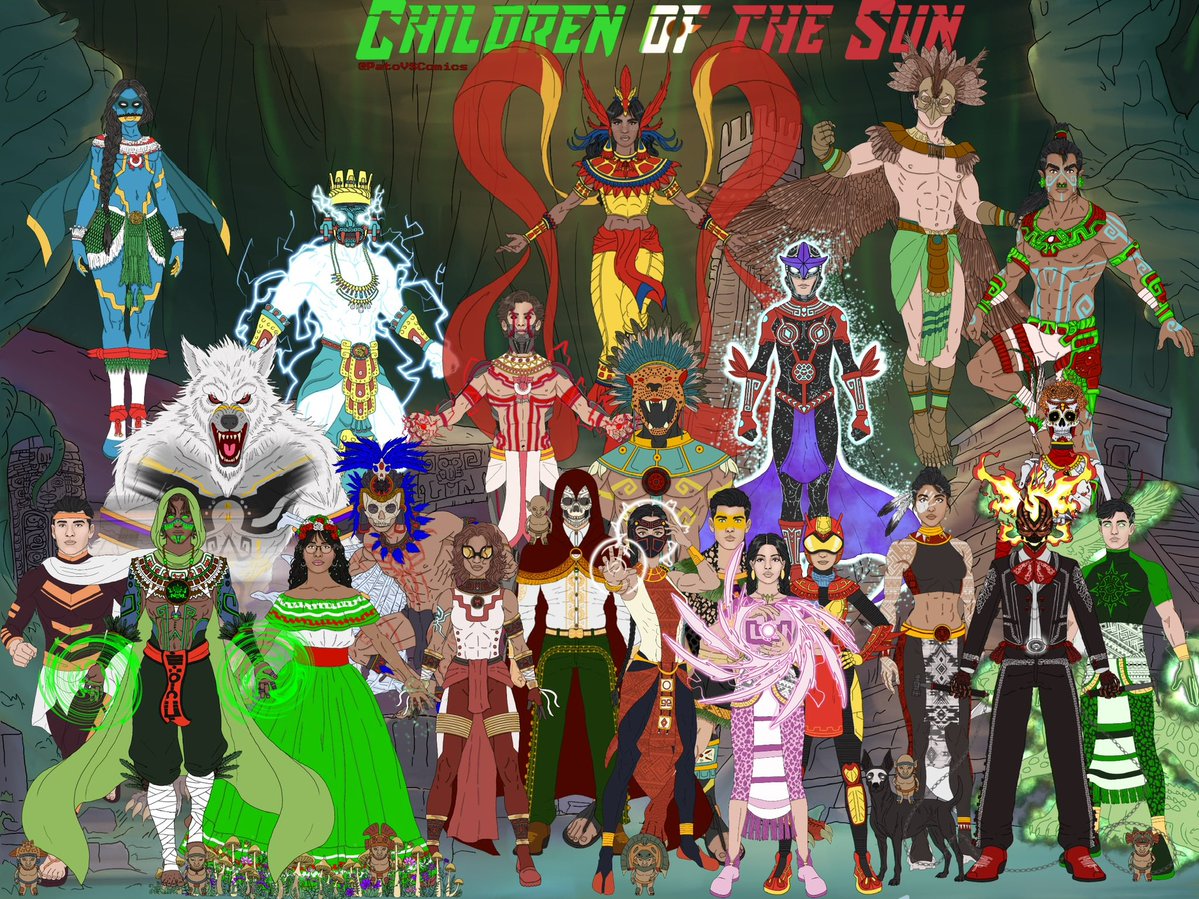 PatovsComics's tweet photo. The Children of The Sun are now fully assembled 🇲🇽💚🤍♥️ https://t.co/YZDfPCZPlY