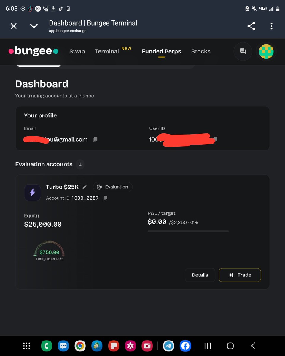 SpeedouForex's tweet photo. I've just added $25k account from @BungeeExchange .

What attracted me is thier low fee especially when you compare that with other onchain firms. Simple trading rules is also another thing to look at. No restriction,  just make 10% target and get funded plus a 6% max static DD.

Plan is to pass this and get the $100k account size with them. I'll document everything here and keep you updated. Bullish on this one 🔥