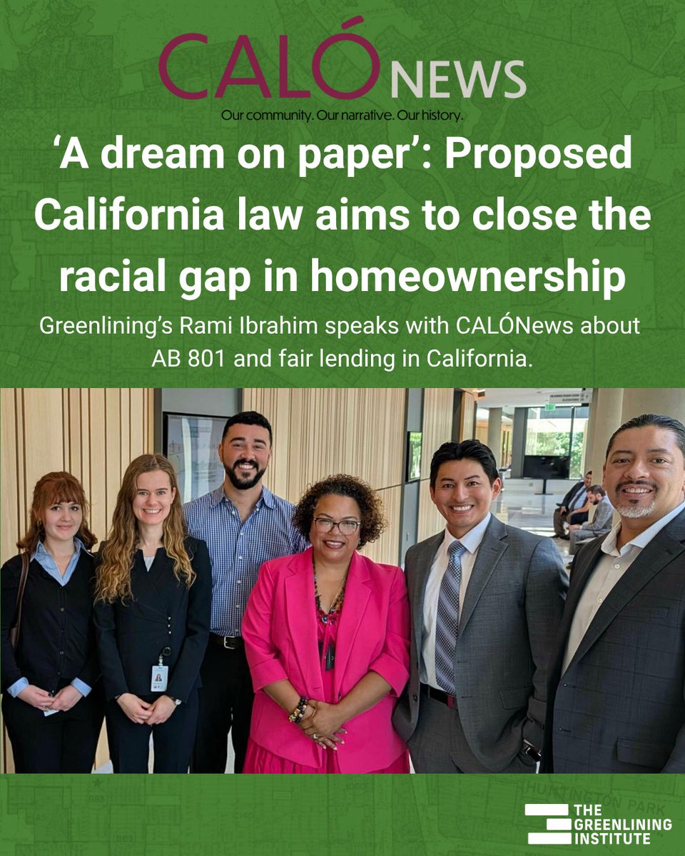 Greenlining's tweet photo. Rami Ibrahim, Greenlining’s Program Manager of Economic Equity, spoke to CALÓNews about AB 801 and fair lending in California. Governor Newsom has until Sep. 30 to sign this bill! Read the full article here: https://t.co/ahvyO7Hqcn https://t.co/VoPZZ0p7kj