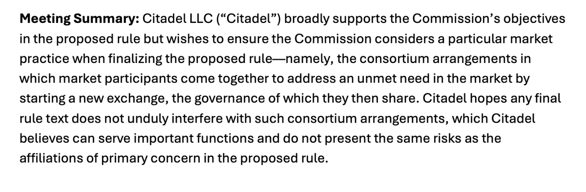 dan_bernstein_'s tweet photo. Citadel sent its Deputy U.S. Head of Government and Regulatory Policy to the CFTC last week to discuss the agency's rulemaking on affiliated market makers. https://t.co/5Q9bd4x52q