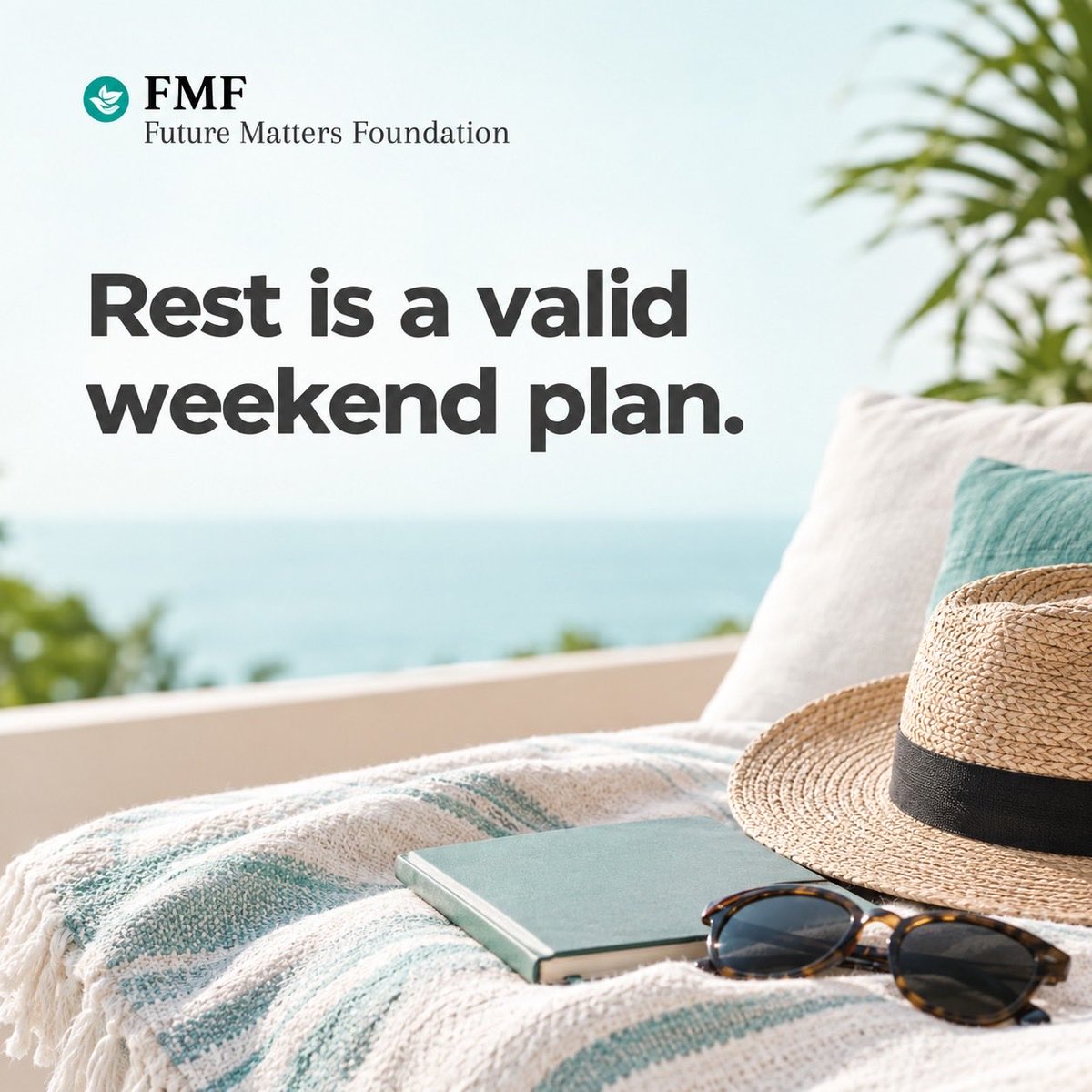 future_matters1's tweet photo. If your week was full, you don’t have to fill every hour of your weekend, too. Notice what helps you feel rested, whether that’s quiet time, connection, movement, or simply doing less.
#FutureMattersFoundation #Telehealth #Therapy #Reconnection https://t.co/hPc8GAA6Aa