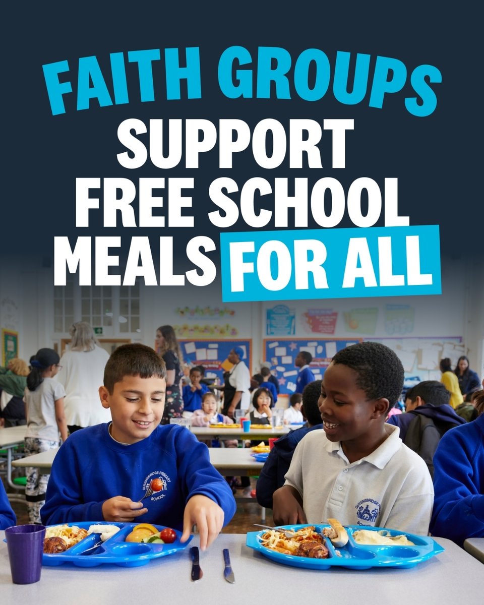 NoChildBehindUK's tweet photo. Today, faith leaders across the country are coming together in a national day of prayer for Free School Meals for All.

We’re proud to have the backing of 49+ faith organisations and leaders.

Thank you all for standing up for children and families ❤️ 

@TransformWigan @LivDiocese @AltBaptist @CaritasWestm @FreeChurches