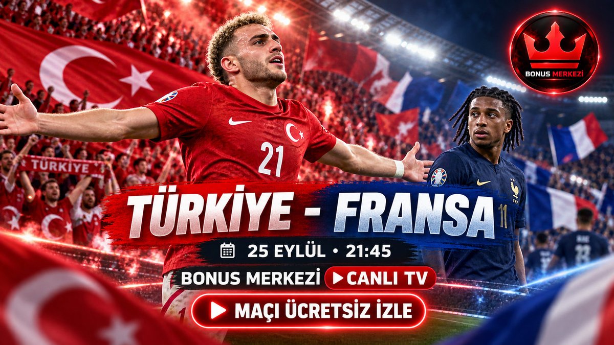 GuncelBahisTR1's tweet photo. 🇹🇷 KOCAELİ’DE MAÇ VAR!

Kocaeli’de millî maç gecesi! Türkiye–Fransa buluşmasını 21:45’te Bonus Merkezi Canlı TV’de izle. 🔥

🔗 Canlı TV: https://t.co/vNhT6BJNWL
👉 Canlı TV’ye gir!

#TürkiyeFransa #CanlıTV #MilliMaç #Futbol https://t.co/M1i0zFmFPH