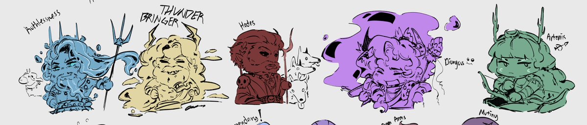 VeeeBeeGee's tweet photo. WIP greek gods/godesses designs, mostly just doodling what they would look like to me 🤑 https://t.co/xDmXCjPi0S
